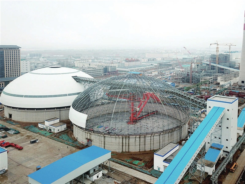 山西合成生物產(chǎn)業(yè)生態(tài)園熱電聯(lián)產(chǎn)項(xiàng)目epc總承包 項(xiàng)目圓形煤場-球形鋼網(wǎng)架工程